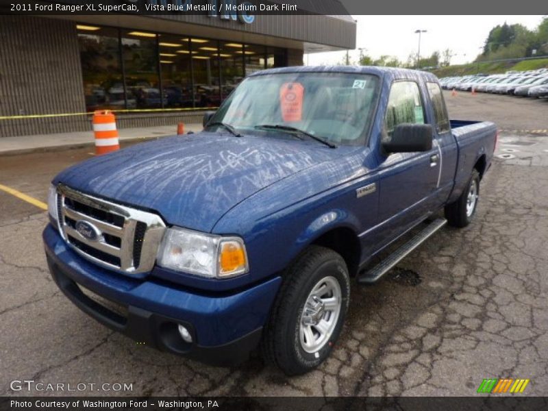 Vista Blue Metallic / Medium Dark Flint 2011 Ford Ranger XL SuperCab