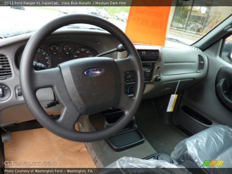 Vista Blue Metallic / Medium Dark Flint 2011 Ford Ranger XL SuperCab