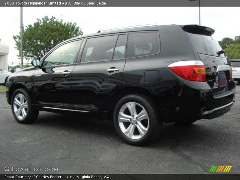 Black / Sand Beige 2008 Toyota Highlander Limited 4WD