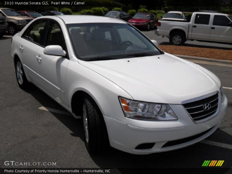 Pearl White / Camel 2010 Hyundai Sonata GLS