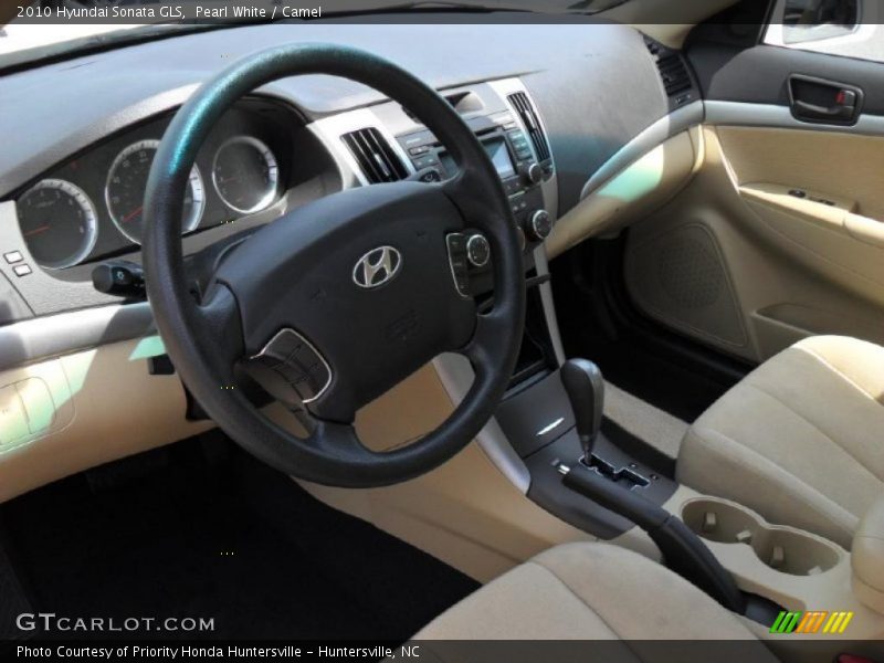 Pearl White / Camel 2010 Hyundai Sonata GLS