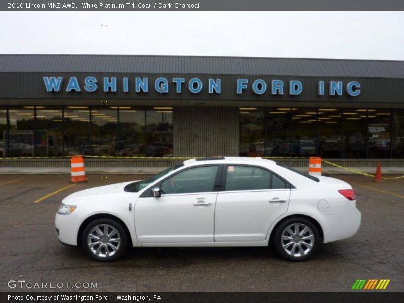 White Platinum Tri-Coat / Dark Charcoal 2010 Lincoln MKZ AWD