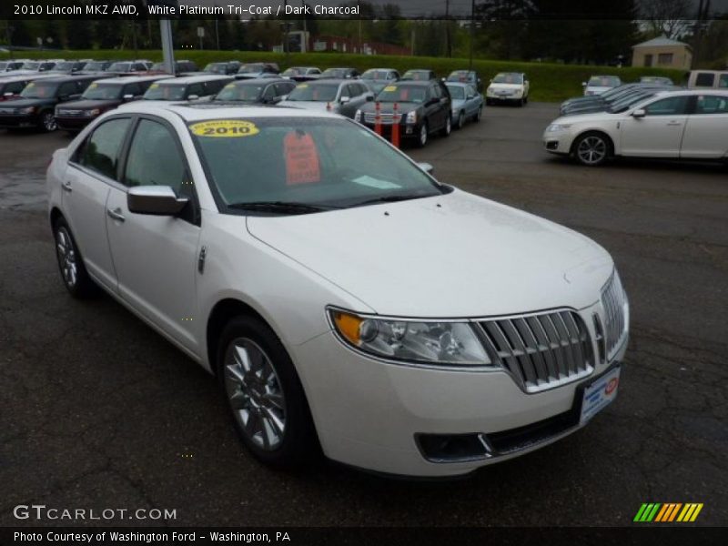 White Platinum Tri-Coat / Dark Charcoal 2010 Lincoln MKZ AWD