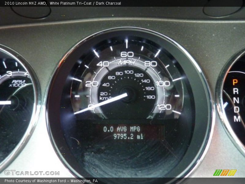 White Platinum Tri-Coat / Dark Charcoal 2010 Lincoln MKZ AWD