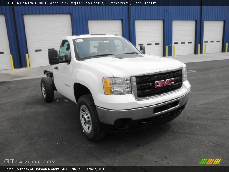 Summit White / Dark Titanium 2011 GMC Sierra 3500HD Work Truck Regular Cab Chassis