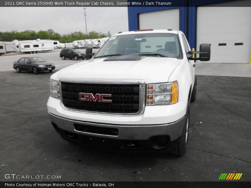 Summit White / Dark Titanium 2011 GMC Sierra 3500HD Work Truck Regular Cab Chassis