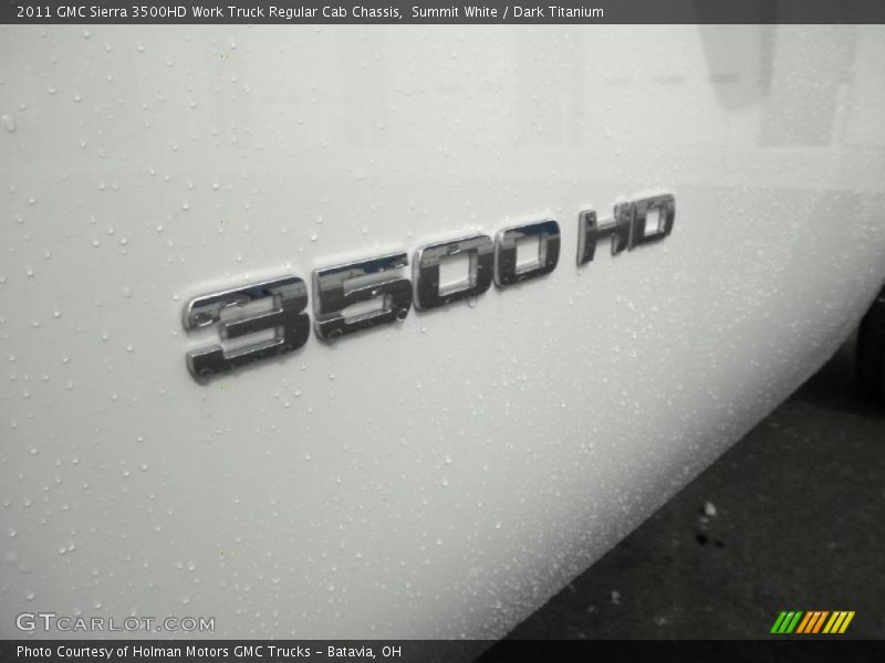 Summit White / Dark Titanium 2011 GMC Sierra 3500HD Work Truck Regular Cab Chassis