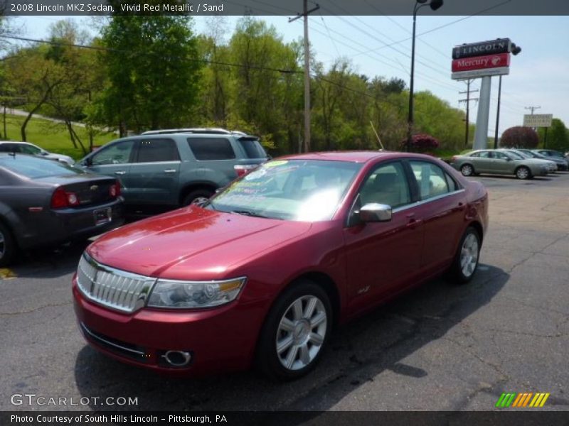 Vivid Red Metallic / Sand 2008 Lincoln MKZ Sedan