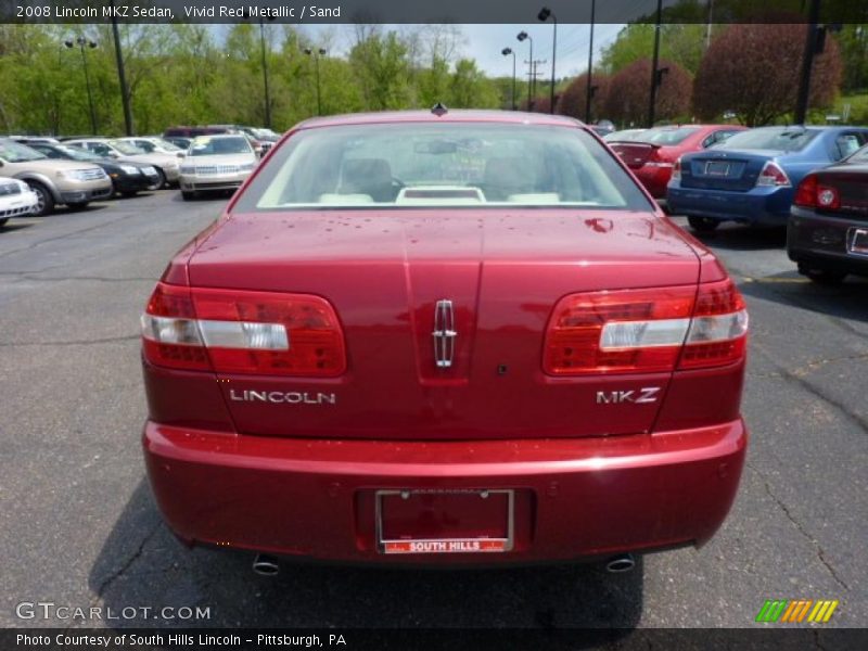 Vivid Red Metallic / Sand 2008 Lincoln MKZ Sedan