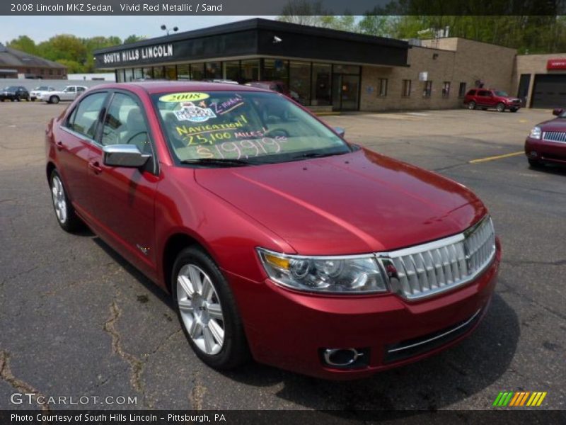 Vivid Red Metallic / Sand 2008 Lincoln MKZ Sedan