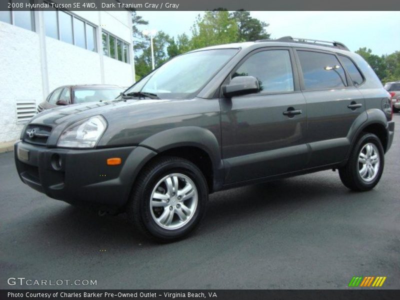 Dark Titanium Gray / Gray 2008 Hyundai Tucson SE 4WD