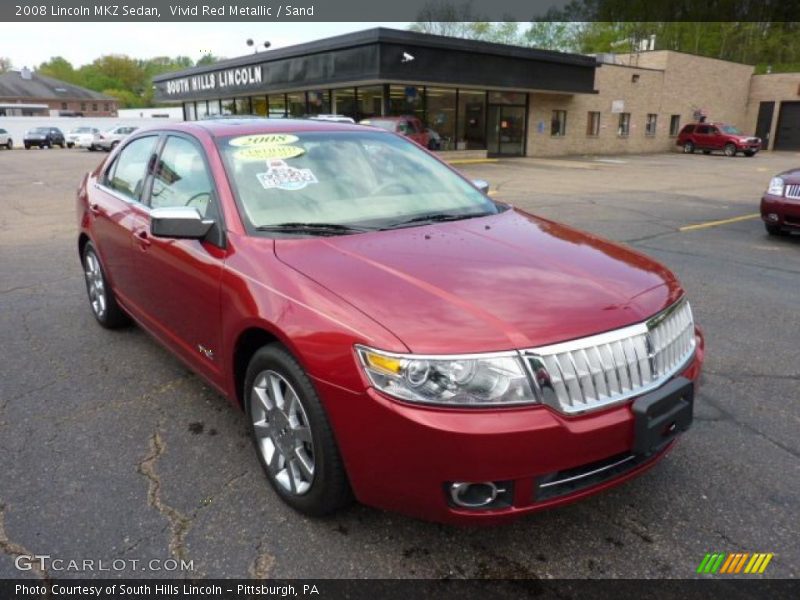 Vivid Red Metallic / Sand 2008 Lincoln MKZ Sedan