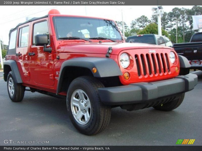 Flame Red / Dark Slate Gray/Medium Slate Gray 2009 Jeep Wrangler Unlimited X