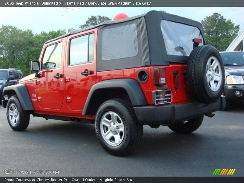 Flame Red / Dark Slate Gray/Medium Slate Gray 2009 Jeep Wrangler Unlimited X