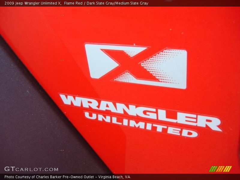 Flame Red / Dark Slate Gray/Medium Slate Gray 2009 Jeep Wrangler Unlimited X