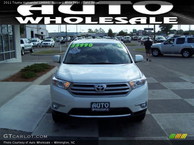 Blizzard White Pearl / Sand Beige 2011 Toyota Highlander Limited