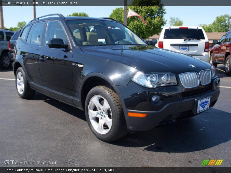 Jet Black / Sand Beige 2007 BMW X3 3.0si