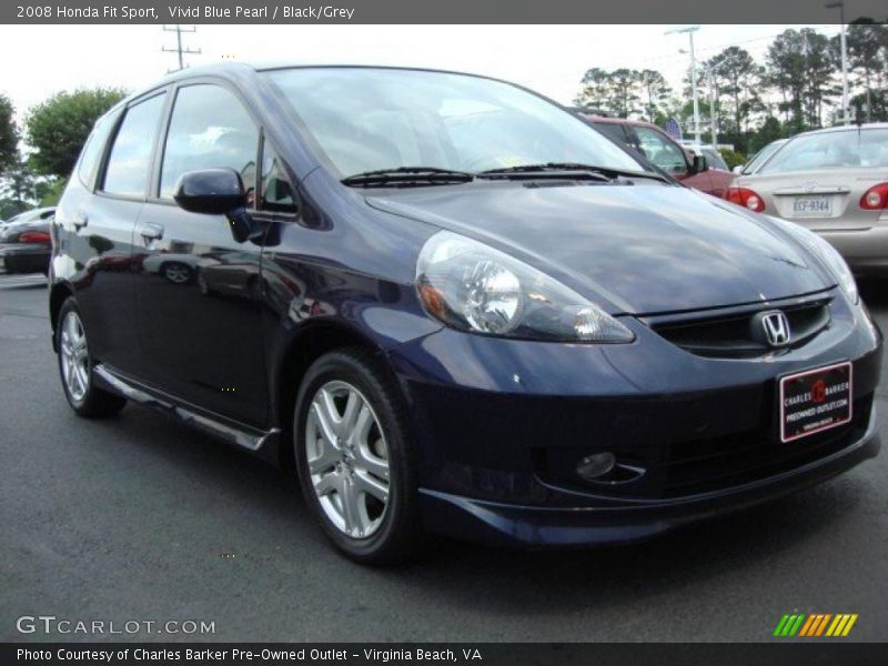 Vivid Blue Pearl / Black/Grey 2008 Honda Fit Sport