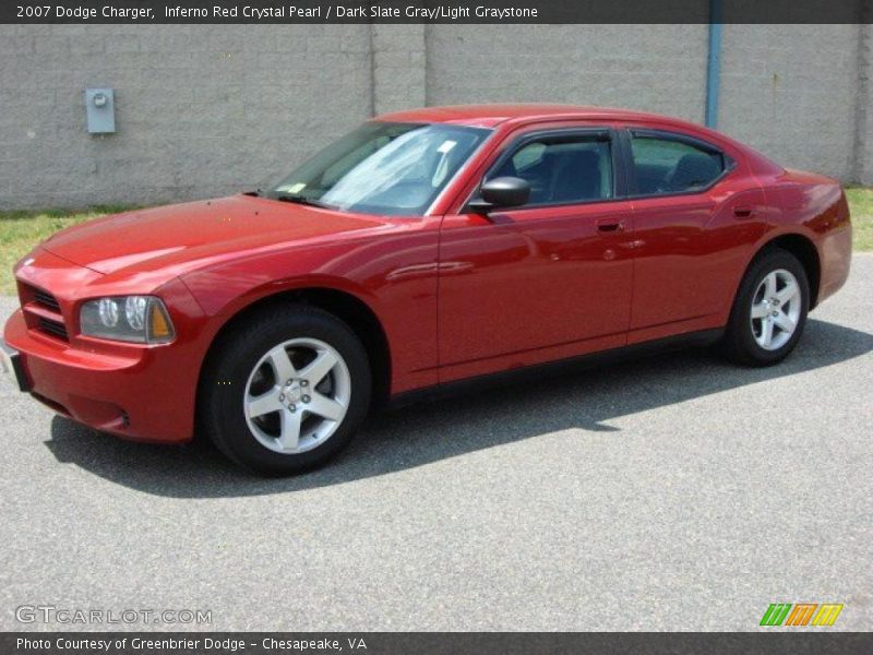 Inferno Red Crystal Pearl / Dark Slate Gray/Light Graystone 2007 Dodge Charger