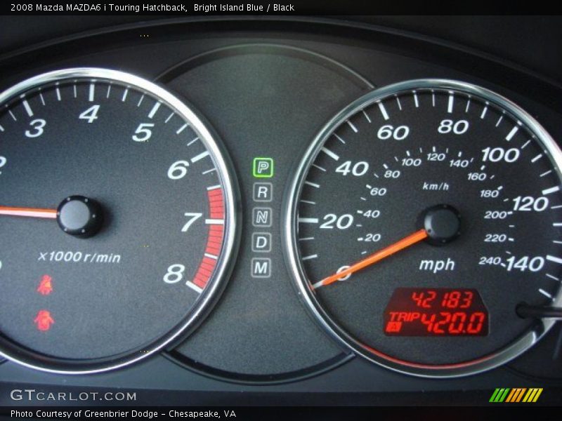 Bright Island Blue / Black 2008 Mazda MAZDA6 i Touring Hatchback