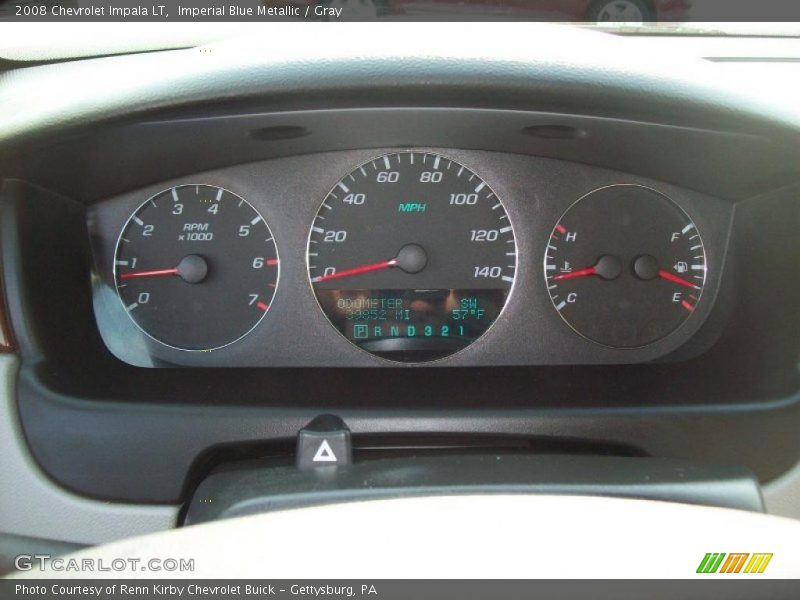 Imperial Blue Metallic / Gray 2008 Chevrolet Impala LT