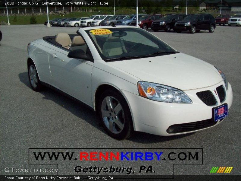 Ivory White / Light Taupe 2008 Pontiac G6 GT Convertible