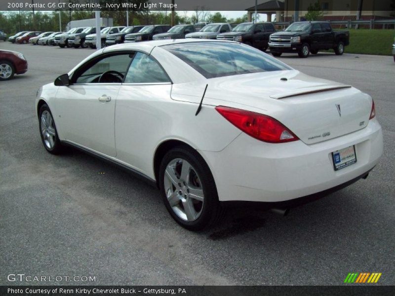 Ivory White / Light Taupe 2008 Pontiac G6 GT Convertible