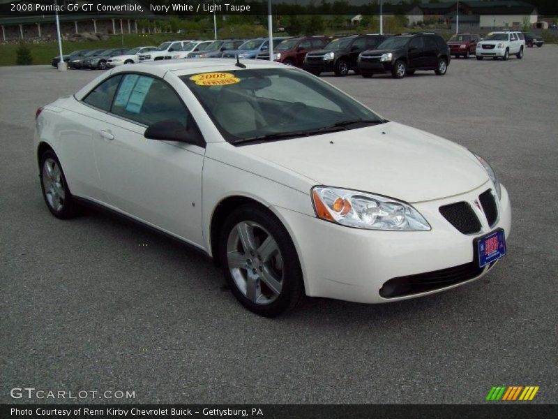 Ivory White / Light Taupe 2008 Pontiac G6 GT Convertible