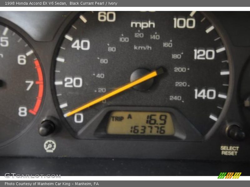 Black Currant Pearl / Ivory 1998 Honda Accord EX V6 Sedan