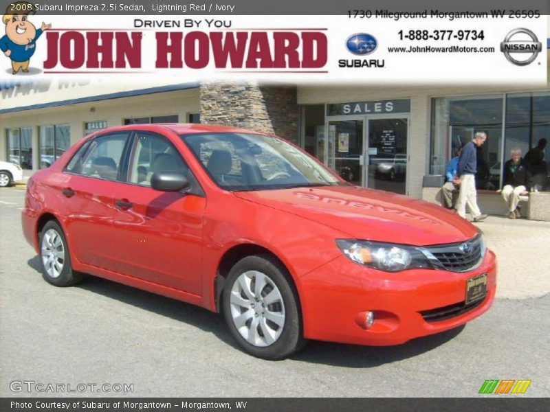 Lightning Red / Ivory 2008 Subaru Impreza 2.5i Sedan