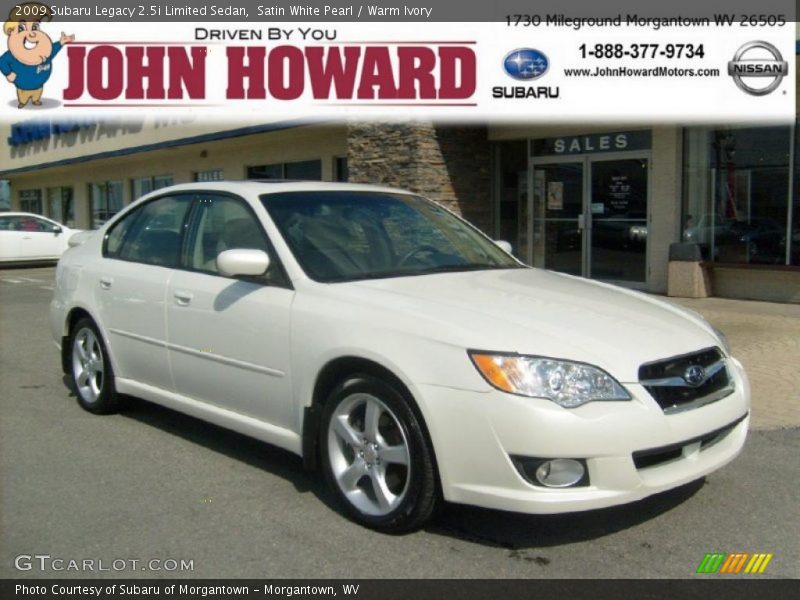 Satin White Pearl / Warm Ivory 2009 Subaru Legacy 2.5i Limited Sedan