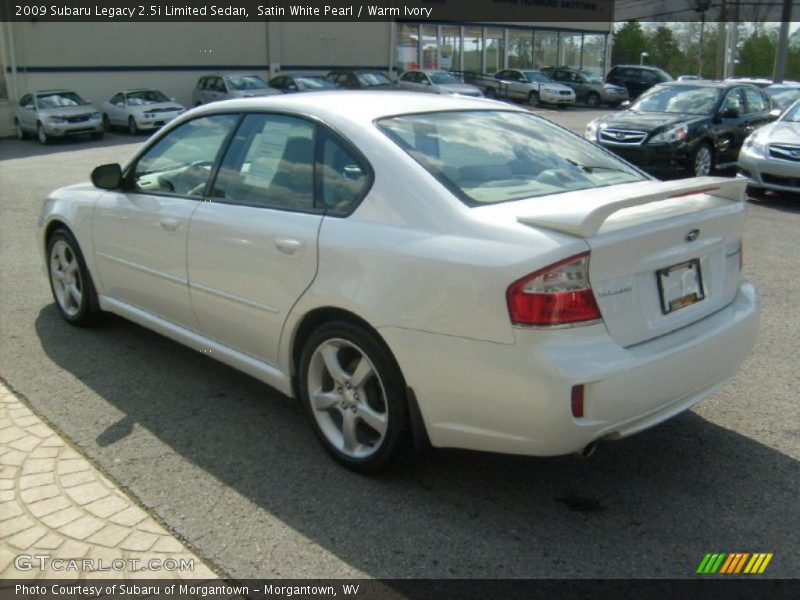 Satin White Pearl / Warm Ivory 2009 Subaru Legacy 2.5i Limited Sedan