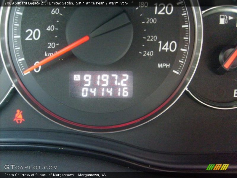 Satin White Pearl / Warm Ivory 2009 Subaru Legacy 2.5i Limited Sedan