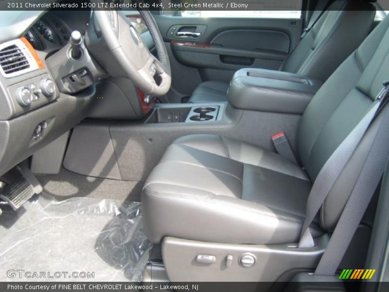 Steel Green Metallic / Ebony 2011 Chevrolet Silverado 1500 LTZ Extended Cab 4x4