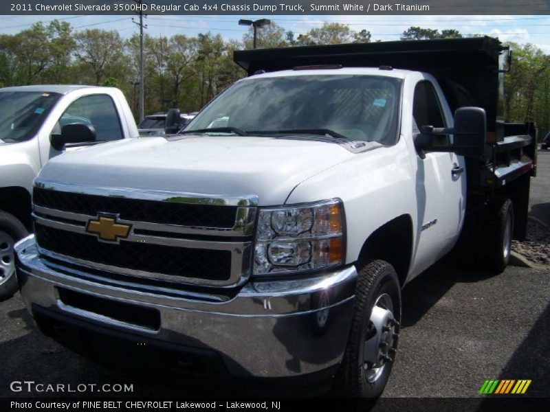 Summit White / Dark Titanium 2011 Chevrolet Silverado 3500HD Regular Cab 4x4 Chassis Dump Truck