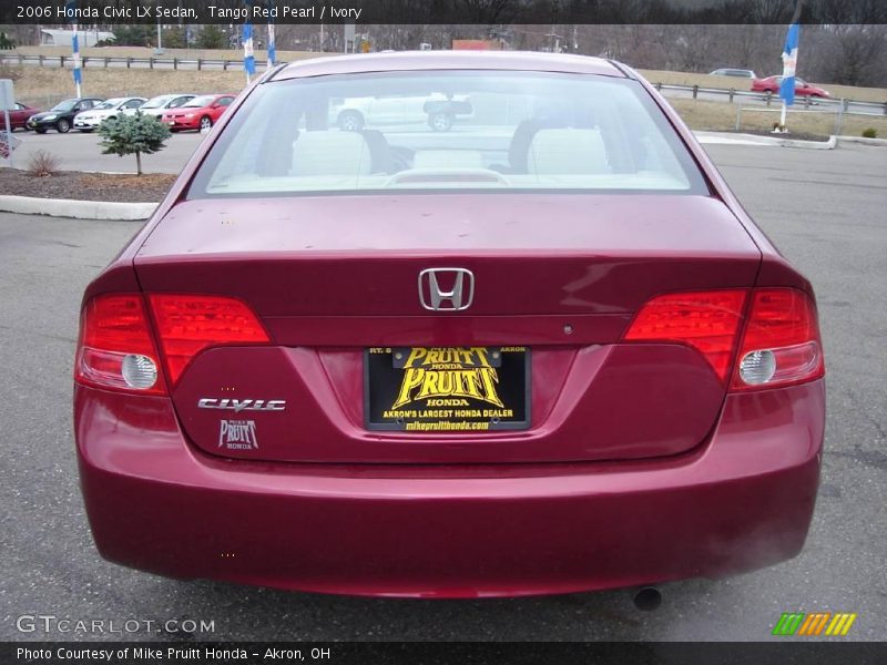 Tango Red Pearl / Ivory 2006 Honda Civic LX Sedan
