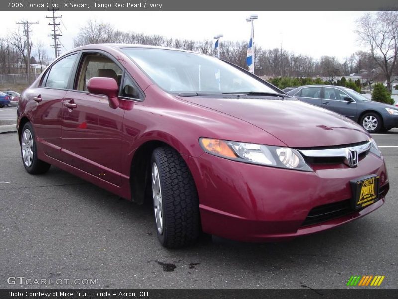 Tango Red Pearl / Ivory 2006 Honda Civic LX Sedan