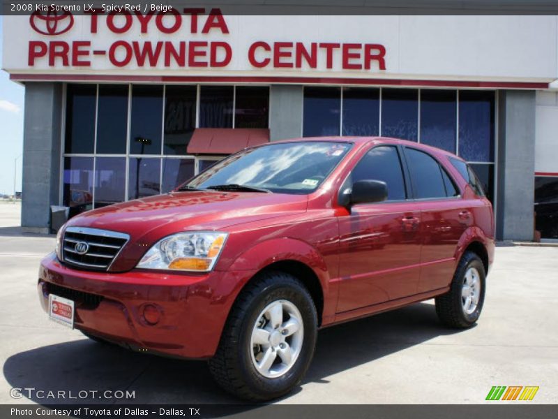 Spicy Red / Beige 2008 Kia Sorento LX