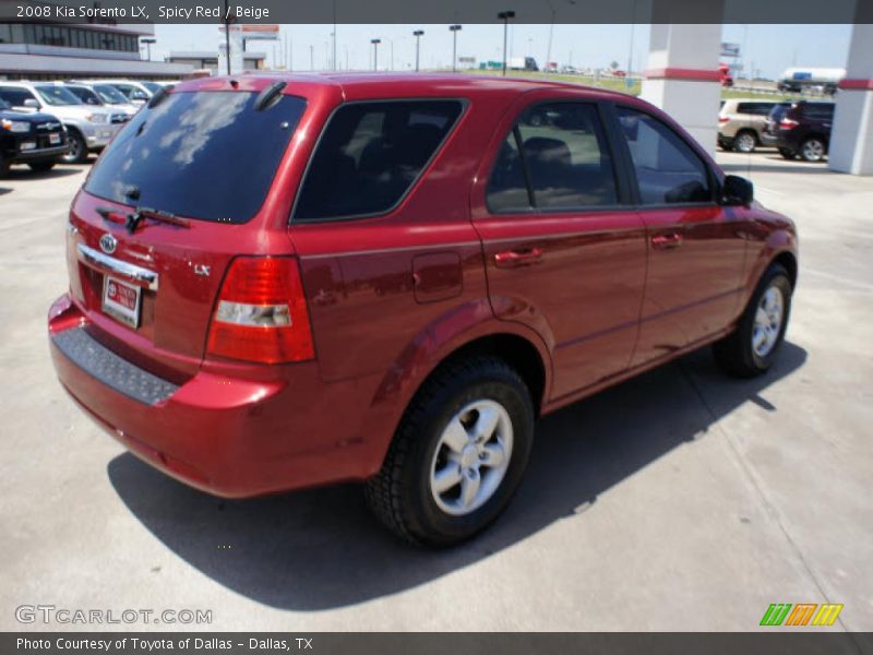 Spicy Red / Beige 2008 Kia Sorento LX