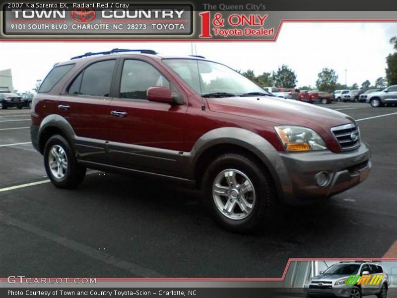 Radiant Red / Gray 2007 Kia Sorento EX
