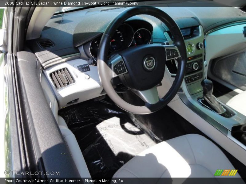 White Diamond Tri-Coat / Light Titanium/Ebony 2008 Cadillac CTS Sedan