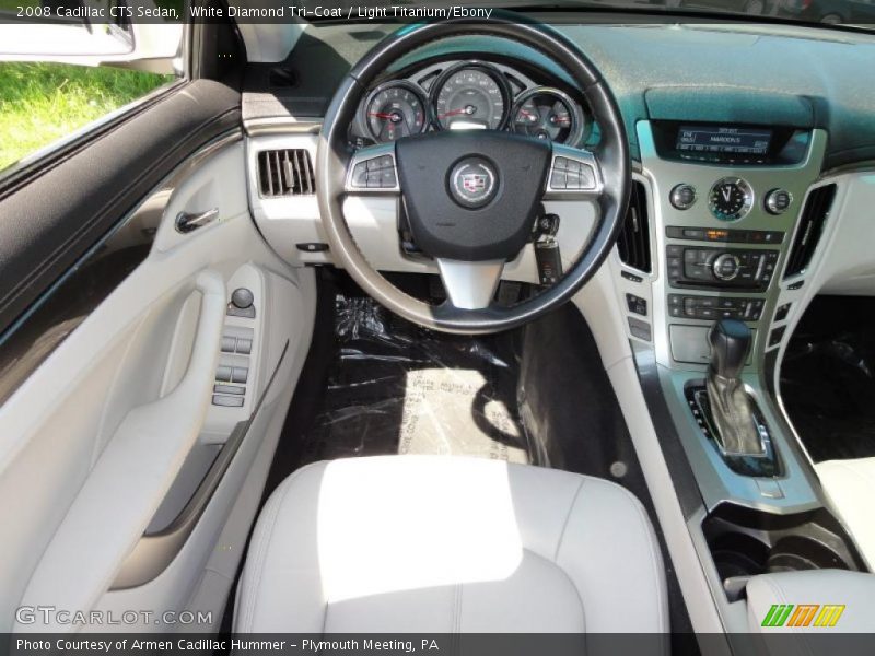 White Diamond Tri-Coat / Light Titanium/Ebony 2008 Cadillac CTS Sedan