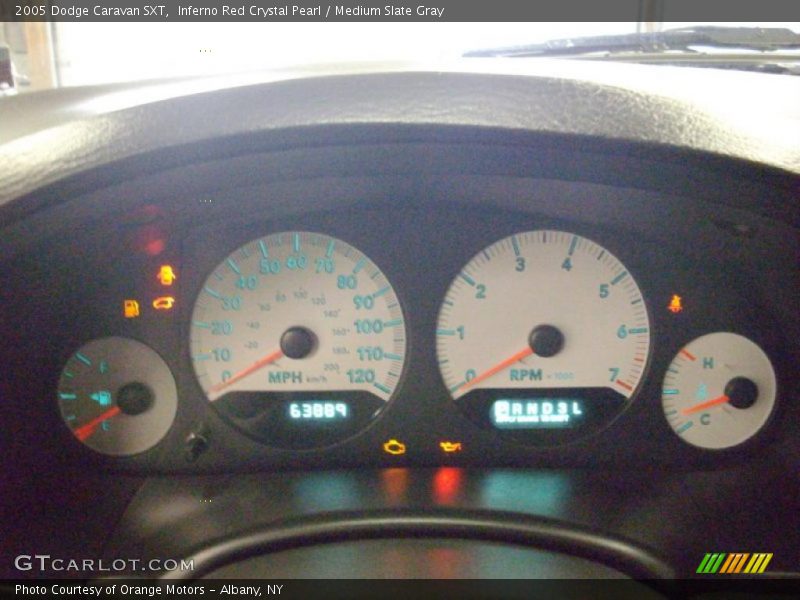 Inferno Red Crystal Pearl / Medium Slate Gray 2005 Dodge Caravan SXT