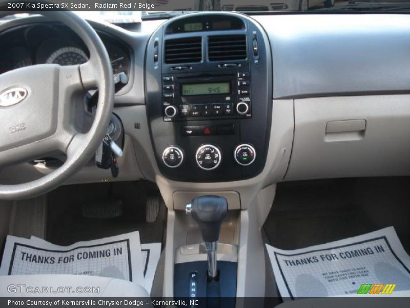 Radiant Red / Beige 2007 Kia Spectra SX Sedan