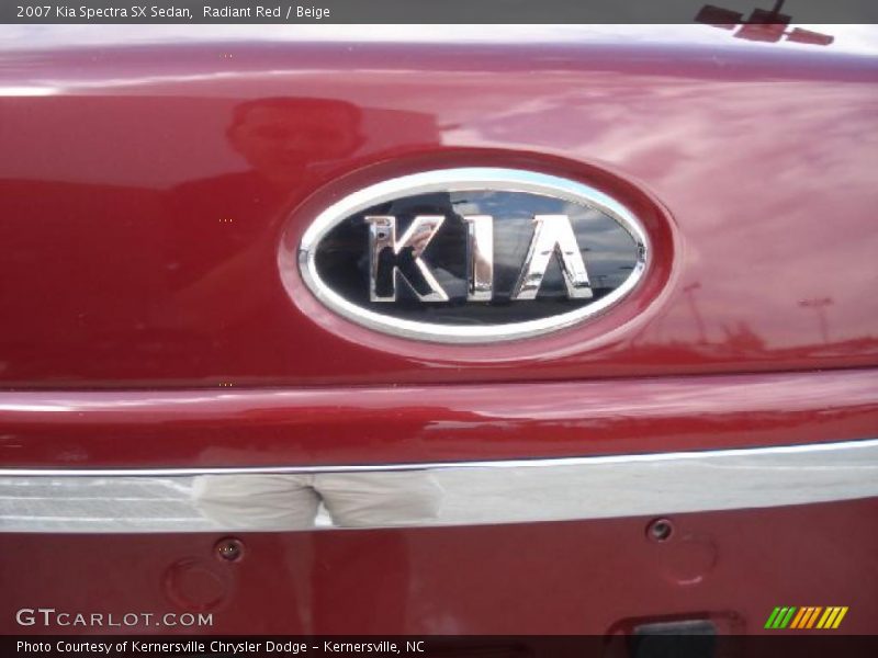 Radiant Red / Beige 2007 Kia Spectra SX Sedan