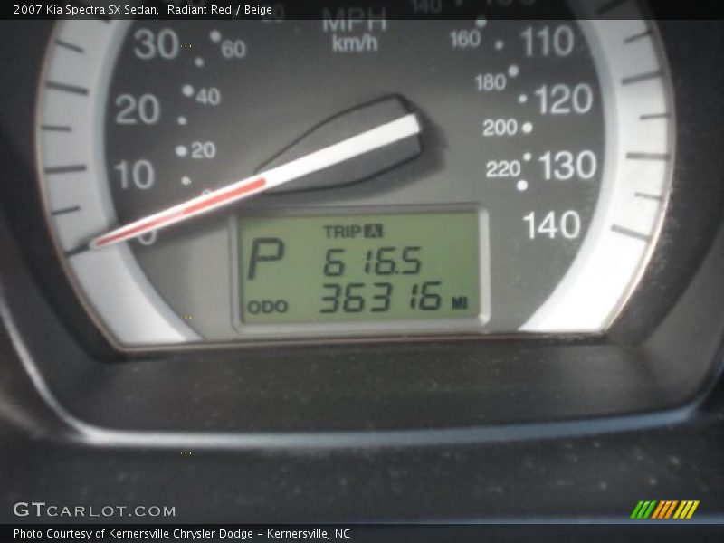 Radiant Red / Beige 2007 Kia Spectra SX Sedan