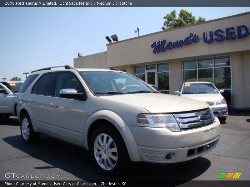 Light Sage Metallic / Medium Light Stone 2008 Ford Taurus X Limited