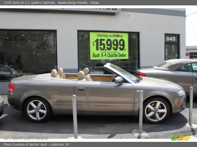 Alpaka Beige Metallic / Beige 2008 Audi A4 3.2 quattro Cabriolet