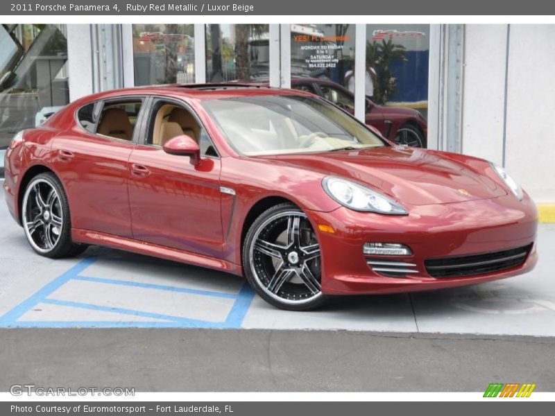 Ruby Red Metallic / Luxor Beige 2011 Porsche Panamera 4