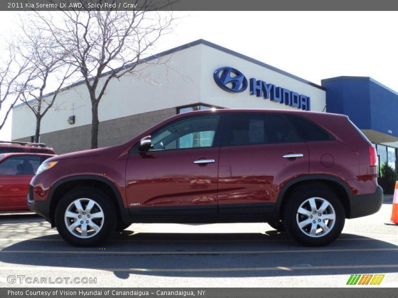 Spicy Red / Gray 2011 Kia Sorento LX AWD